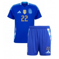 Camisa de Futebol Argentina Lautaro Martinez #22 Equipamento Secundário Infantil Copa America 2024 Manga Curta (+ Calças curtas)